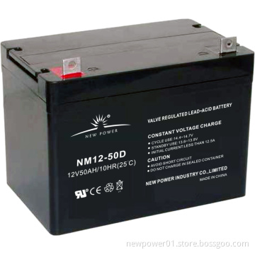 12V 50ah Deep Cycle Lead Acid Battery for Electrics (NM12-50D)